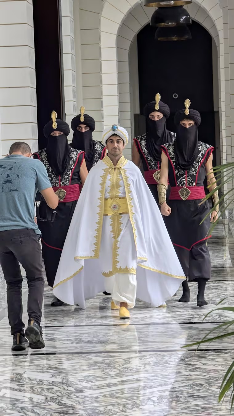 Arabian prince costume with royal guard ensemble